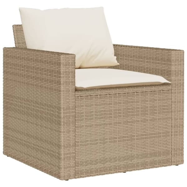 vidaXL sofasæt til haven 4 dele med hynder polyrattan beige