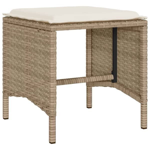 vidaXL sofasæt til haven 4 dele med hynder polyrattan beige