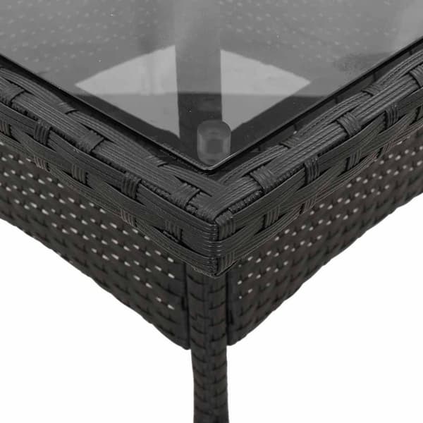 vidaXL Matgrupp för trädgård med dynor 3 delar svart konstrotting&glas