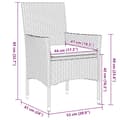 Miniatyrbild 8 av 11: vidaXL Matgrupp för trädgård med dynor 3 delar svart konstrotting&glas