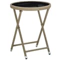 Miniatyrbild 4 av 10: vidaXL Bistrogrupp med dynor 3 delar beige konstrotting och glas