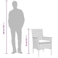 Miniatyrbild 10 av 10: vidaXL Bistrogrupp med dynor 3 delar beige konstrotting och glas
