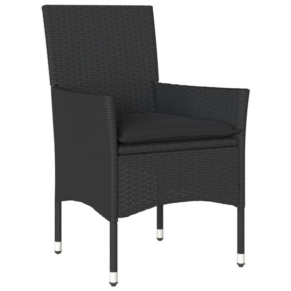 vidaXL spisebordssæt til haven 9dele med hynder polyrattan akacie sort
