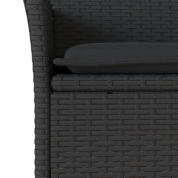 vidaXL spisebordssæt til haven 9dele med hynder polyrattan akacie sort
