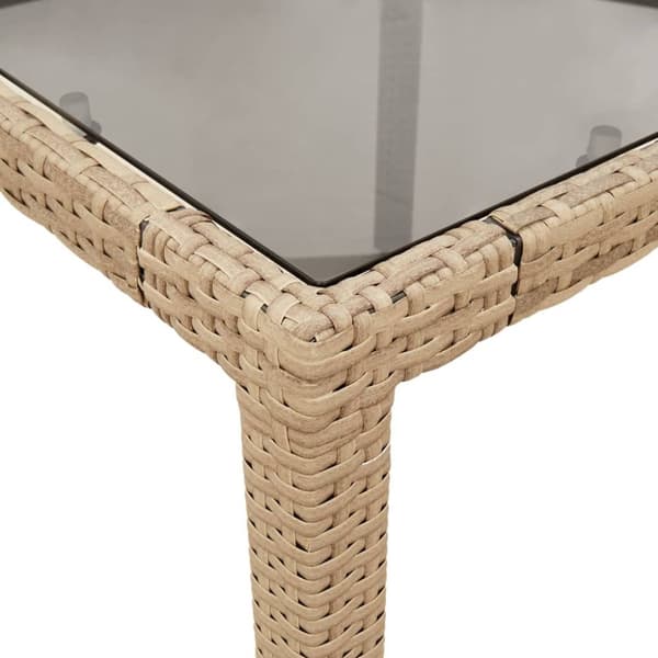 vidaXL spisebordssæt til haven 7 dele med hynder polyrattan og glas