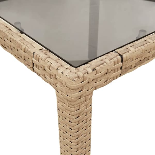 vidaXL spisebordssæt til haven 3 dele med hynder polyrattan og glas