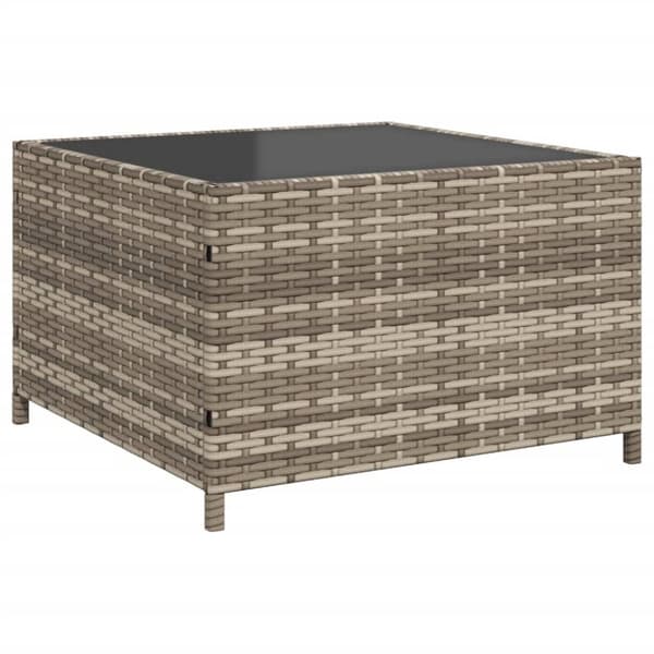 vidaXL havesofa med bord og hynder L-formet polyrattan grå