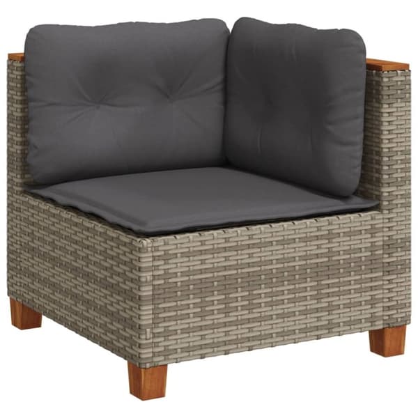 vidaXL sofasæt 5 dele med hynder polyrattan grå
