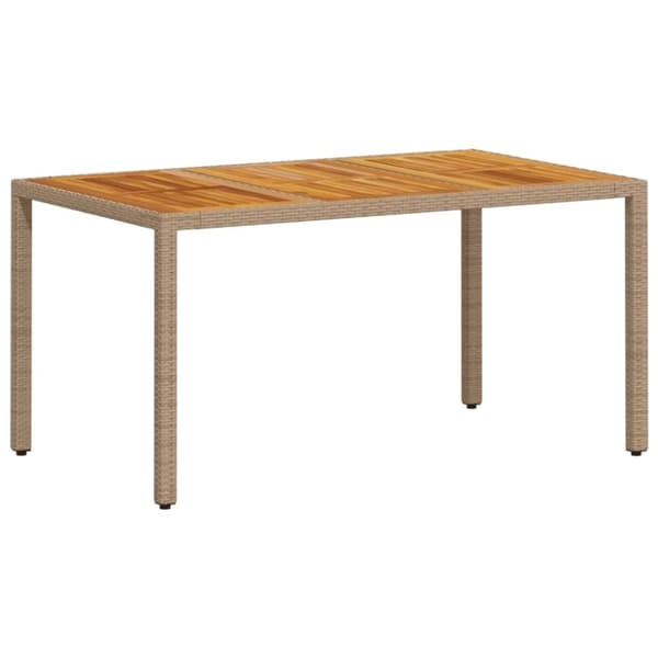vidaXL spisebordssæt til haven 7dele m. hynder polyrattan akacie beige