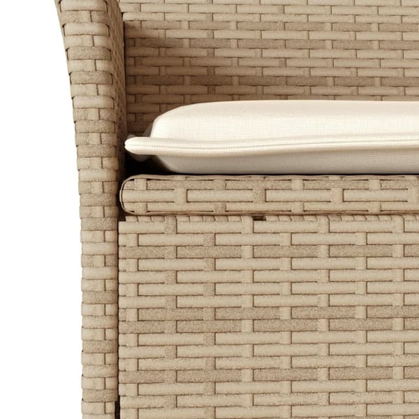 vidaXL spisebordssæt til haven 7dele m. hynder polyrattan akacie beige