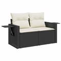 Miniatyrbillede 4 af 11: vidaXL sofasæt til haven 7 dele med hynder polyrattan sort