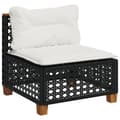 Miniatyrbillede 3 af 11: vidaXL sofasæt til haven 5 dele med hynder polyrattan sort