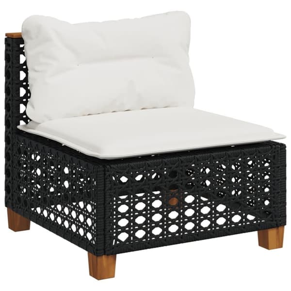 vidaXL sofasæt til haven 10 dele med hynder polyrattan sort