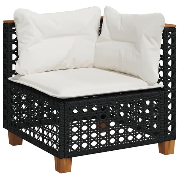 vidaXL sofasæt til haven 10 dele med hynder polyrattan sort