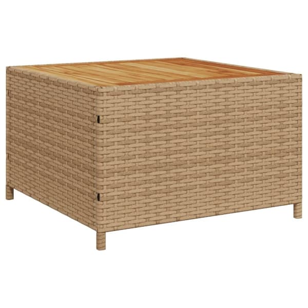 vidaXL havesofa med bord og hynder L-formet polyrattan beige
