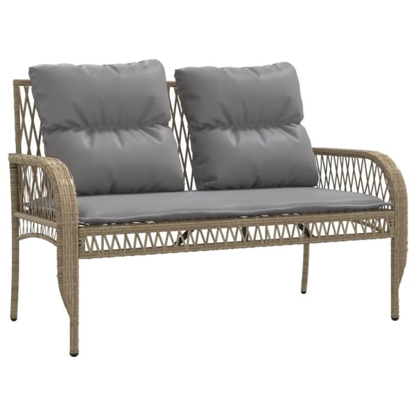 vidaXL sofasæt til haven 4 dele med hynder polyrattan beige