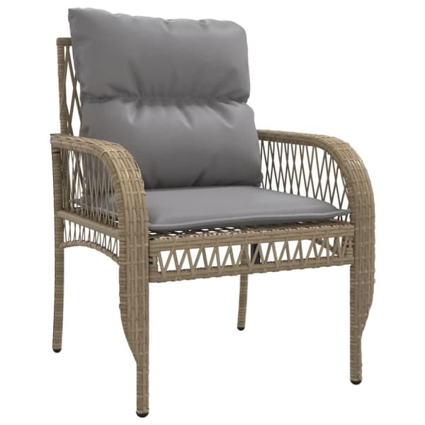 vidaXL sofasæt til haven 4 dele med hynder polyrattan beige