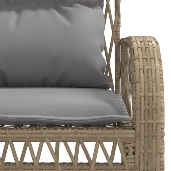 vidaXL sofasæt til haven 4 dele med hynder polyrattan beige