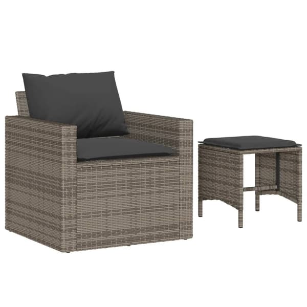 vidaXL sofasæt til haven 4 dele med hynder polyrattan grå