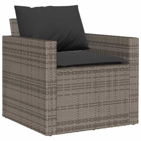 vidaXL sofasæt til haven 4 dele med hynder polyrattan grå