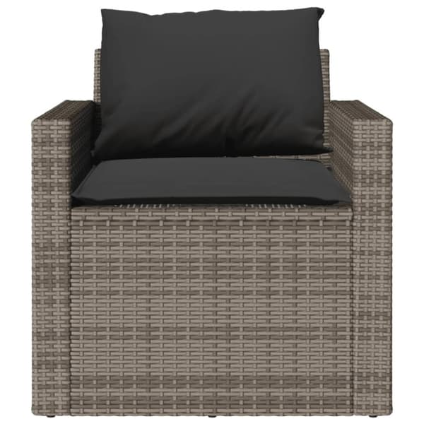 vidaXL sofasæt til haven 4 dele med hynder polyrattan grå