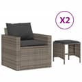 Miniatyrbillede 2 af 11: vidaXL sofasæt til haven 4 dele med hynder polyrattan grå