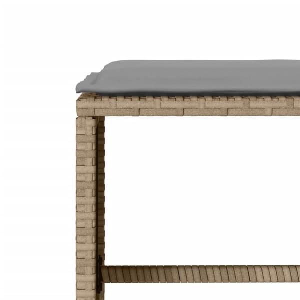 vidaXL Soffgrupp för trädgård med dynor 4 delar beige konstrotting
