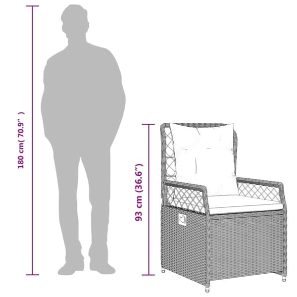 vidaXL spisebordssæt til haven 5 dele med hynder polyrattan beige