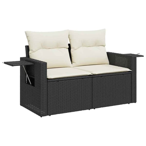 vidaXL sofasæt til haven 8 dele med hynder polyrattan sort