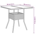 Miniatyrbillede 9 af 11: vidaXL spisebordssæt til haven 3dele med hynder polyrattan og glas grå