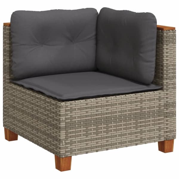vidaXL sofasæt til haven 8 dele med hynder polyrattan grå
