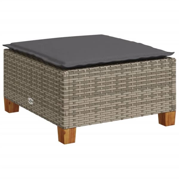 vidaXL sofasæt til haven 8 dele med hynder polyrattan grå