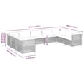 Miniatyrbillede 5 af 9: vidaXL sofasæt til haven 9 dele med hynder polyrattan sort