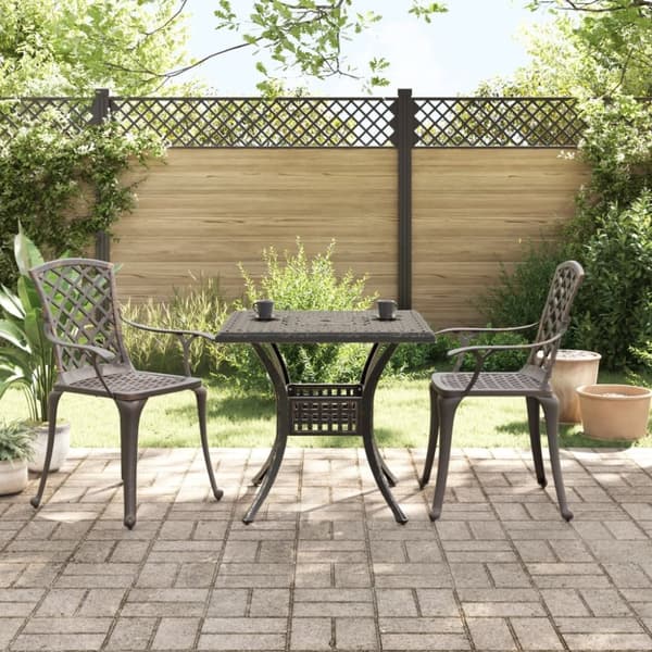 vidaXL Bistrosett 3 deler bronse støpt aluminium