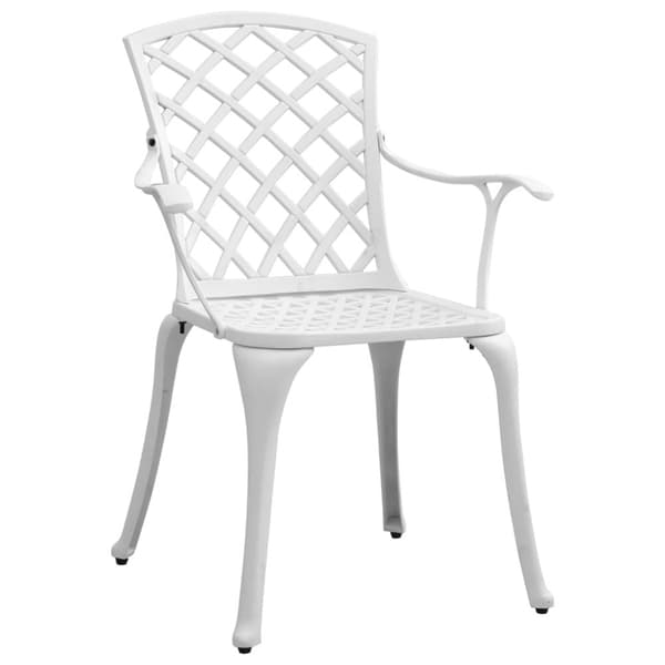 vidaXL Bistrosett 3 deler hvit støpt aluminium