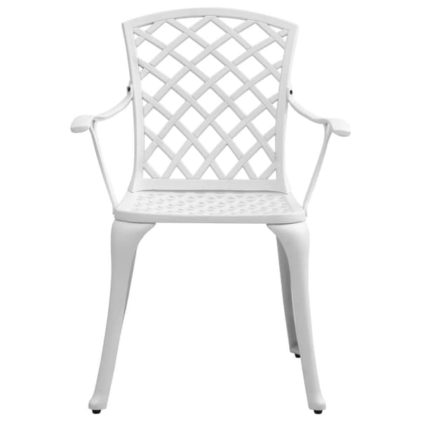 vidaXL Bistrosett 3 deler hvit støpt aluminium