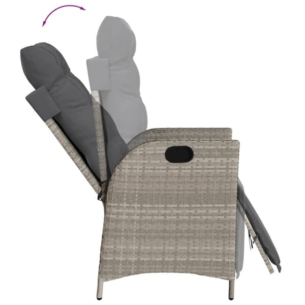 vidaXL spisebordssæt til haven 7 dele med hynder polyrattan lysegrå