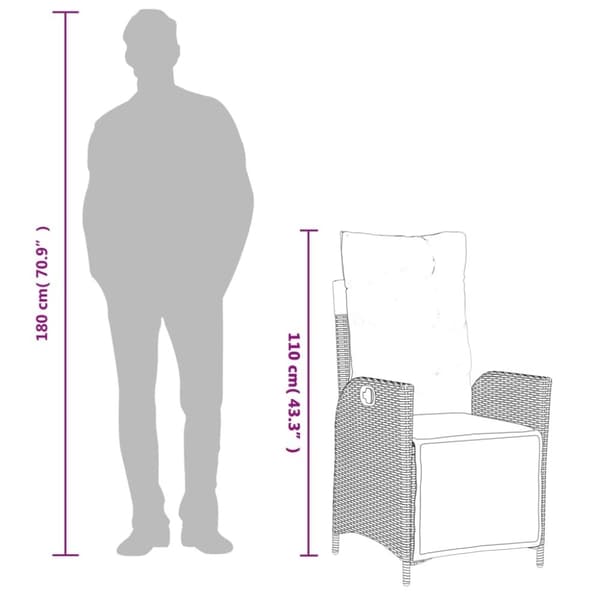 vidaXL spisebordssæt til haven 5 dele med hynder polyrattan beige