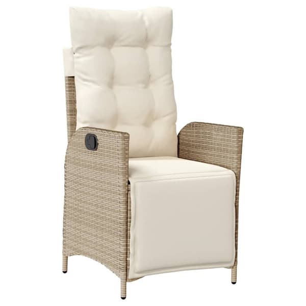 vidaXL spisebordssæt til haven 5 dele med hynder polyrattan beige