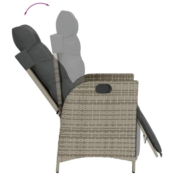vidaXL spisebordssæt til haven 7 dele med hynder polyrattan grå