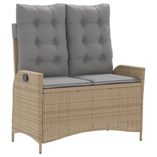 vidaXL spisebordssæt til haven 4 dele med hynder polyrattan beige