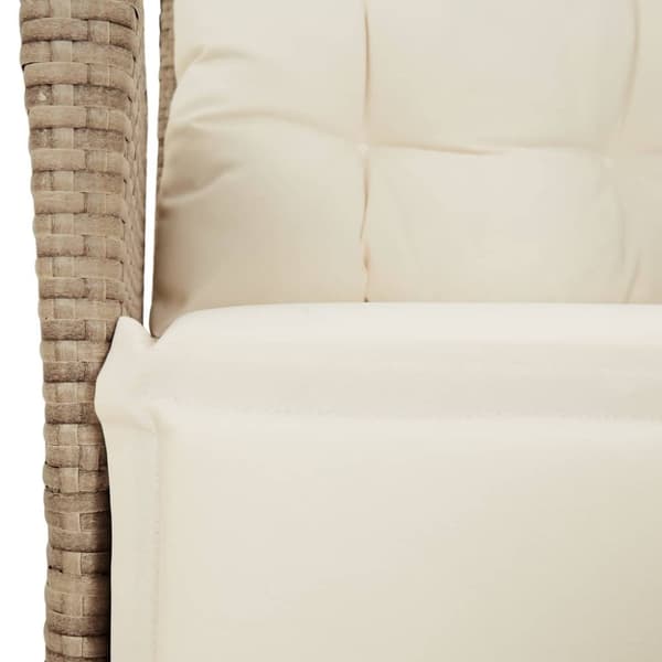 vidaXL spisebordssæt til haven 7 dele med hynder polyrattan beige