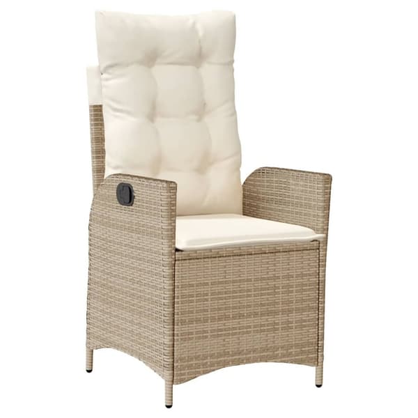 vidaXL spisebordssæt til haven 7 dele med hynder polyrattan beige