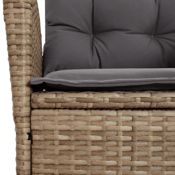 vidaXL Matgrupp för trädgården med dynor 5 delar beige konstrotting