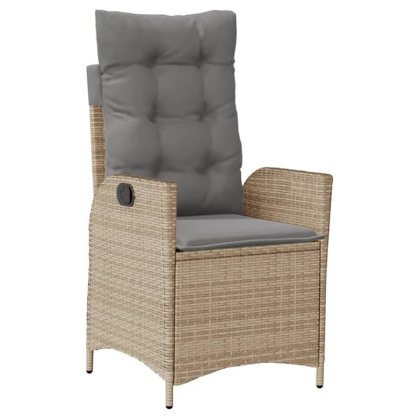 vidaXL spisebordssæt til haven 5 dele med hynder polyrattan beige