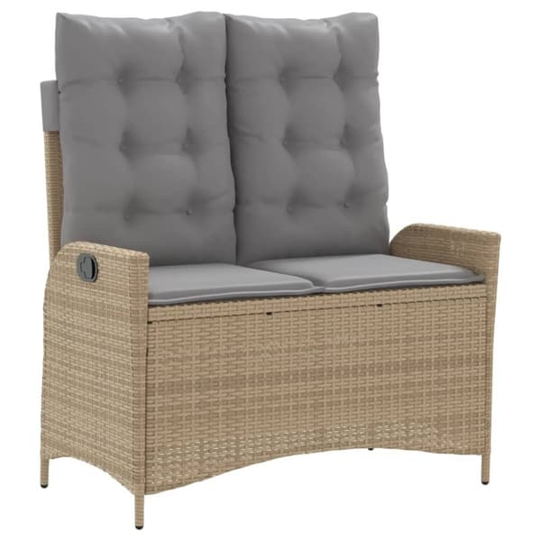 vidaXL spisebordssæt til haven 4 dele med hynder polyrattan beige