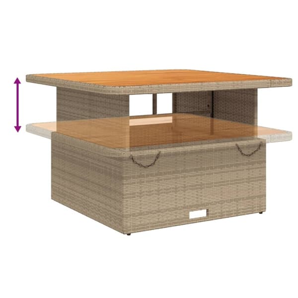 vidaXL spisebordssæt til haven 4 dele med hynder polyrattan beige
