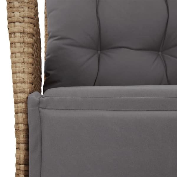vidaXL spisebordssæt til haven 4 dele med hynder polyrattan beige
