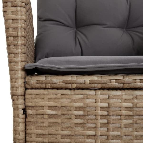 vidaXL spisebordssæt til haven 7 dele med hynder polyrattan beige