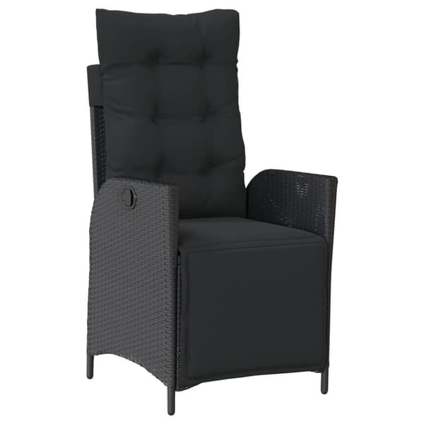 vidaXL spisebordssæt til haven 9 dele med hynder polyrattan sort